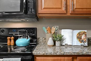 Granite or laminate countertops in kitchen and bath